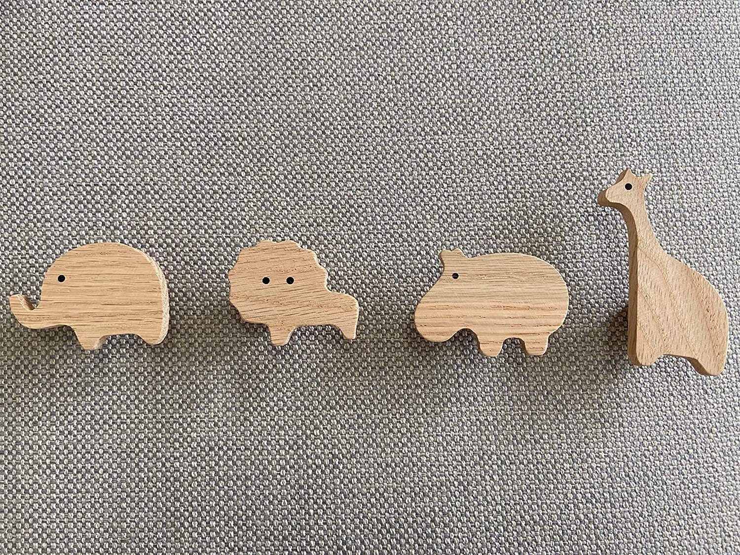 Decorative Childs Wall Hooks Hanging Coat Bedroom Or Nursery Wooden African Safari Animal Theme Decor