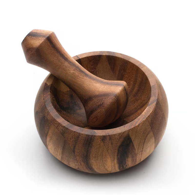 Mortar and Pestle Wood Gorgeous Acacia Wooden Mortar and Pestle Set for Herb Spice Nut Pepper Herb Crusher Kitchen Utensils