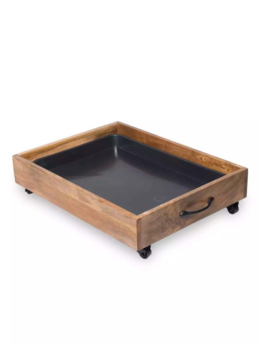 Rustic Wood Rolling Boot Tray Wooden Boot Tray Custom Garden Rolling Decorative Wood Boot Tray