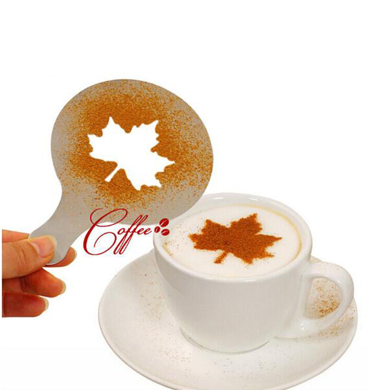 2021 16pcs/set Plastic Coffee Latte Cappuccino Barista Art Stencils / Cake Duster Templates Coffee Tools Accessories