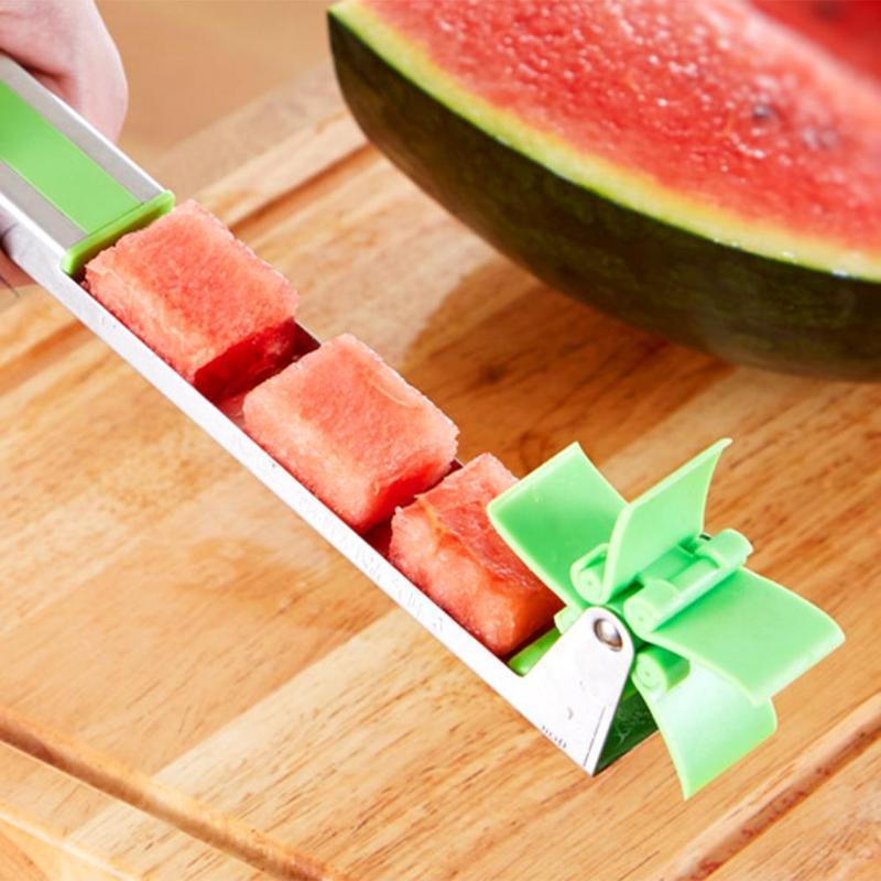 2021 Watermelon Slicer Cutter Knife, Windmill Watermelon Slicer Cutter Tongs Corer Fruit Melon Stainless Steel Tools