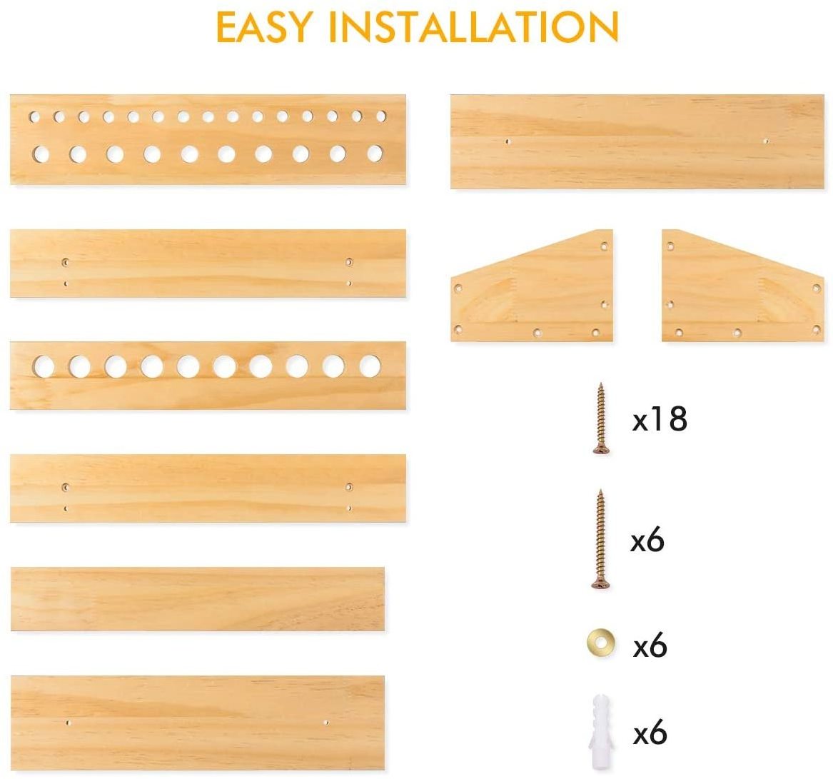 Screwdriver Organizer Pliers Organizer Hammer Rack Wall Mounted Tool Storage Organizer Wooden Tool Holders Organizers