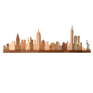 2024 Reclaimed Wood City Skyline Wall Art Wooden City Skyline Vinyl Wall Art