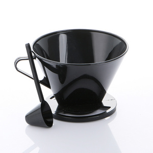 2021 Plastic Black Single Cup Pour Over Coffee Brewer Brewing Cone Dripper Maker Coffee Filter