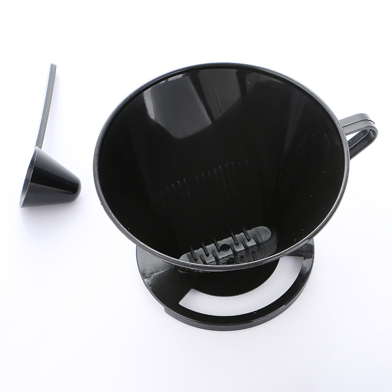 2021 Plastic Black Single Cup Pour Over Coffee Brewer Brewing Cone Dripper Maker Coffee Filter