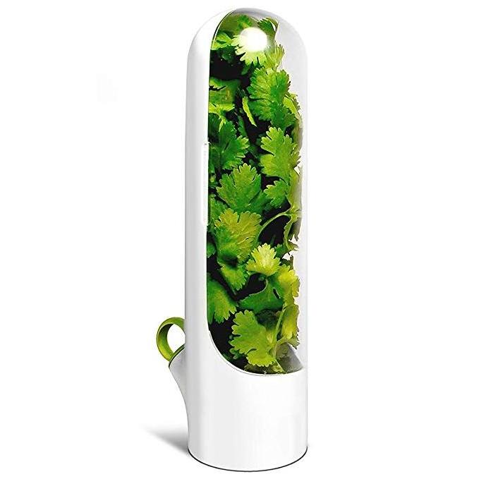 2021 Herb Saver Pod For The Fridge Small Produce Saver Food Storage Container Vegetable Keeper Herbs Storage