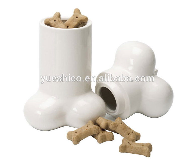 Ceramic Dog Treat Bone Cookie Jar