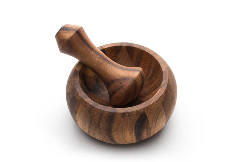 Mortar and Pestle Wood Gorgeous Acacia Wooden Mortar and Pestle Set for Herb Spice Nut Pepper Herb Crusher Kitchen Utensils