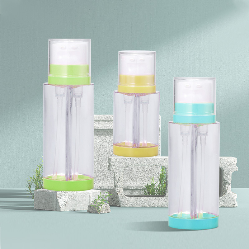 30ml+30ml /50ml+50ml Dual Chamber Airless Bottle 100ML Plastic Twin Chamber Lotion Bottle