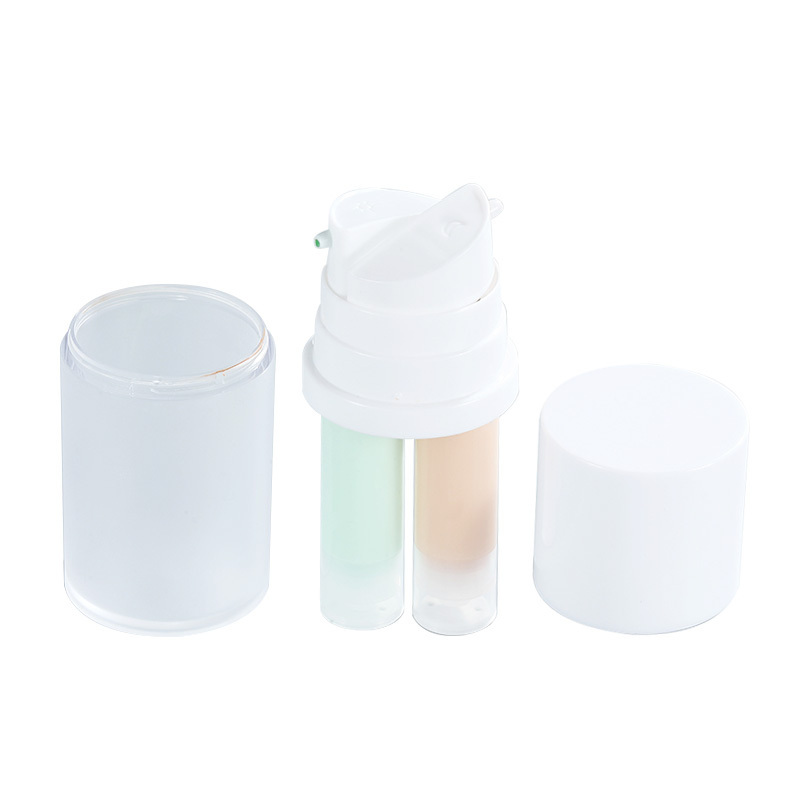 Hot sale Empty Double Tube 2 In 1 Bottle Dual Chamber 30ml 50ml Multi Chamber Plastic Cosmetic Airless Lotion Pump Bottles