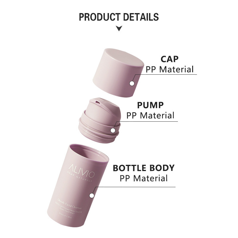 New designed 35ml 50ml 75ml 100ml 150ml 200ml Pink Cosmetic Vacuum Airless Pump Bottle for Face cleanser lotion cream