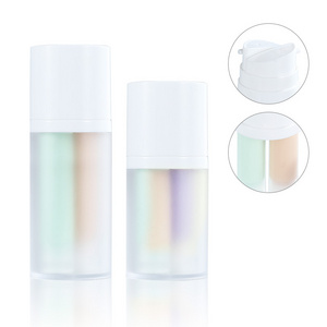 Hot sale Empty Double Tube 2 In 1 Bottle Dual Chamber 30ml 50ml Multi Chamber Plastic Cosmetic Airless Lotion Pump Bottles