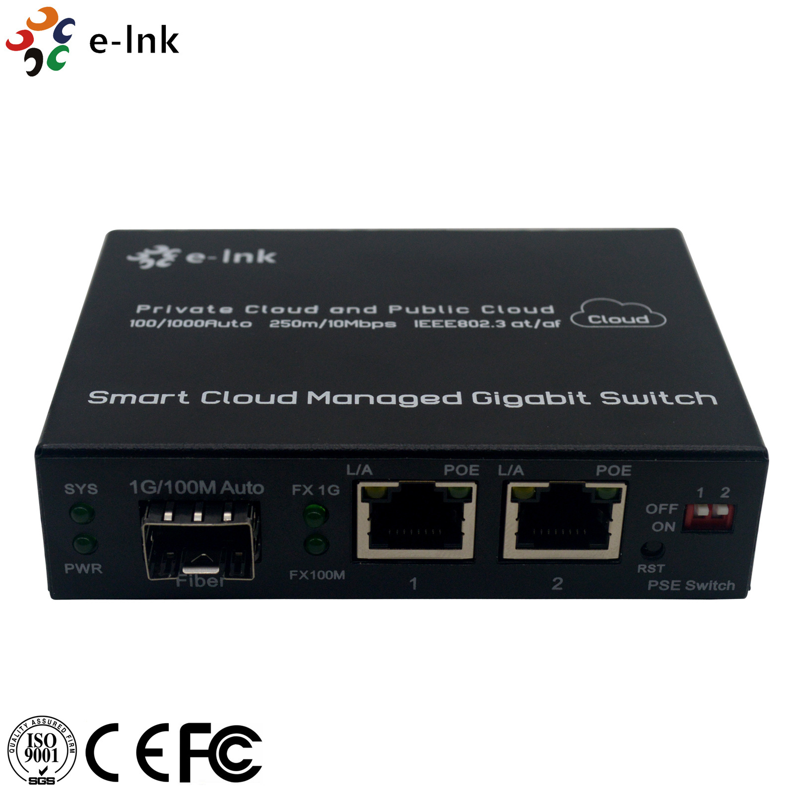 10/100/1000M Ethernet to SFP Cloud Managed PoE Media Converter