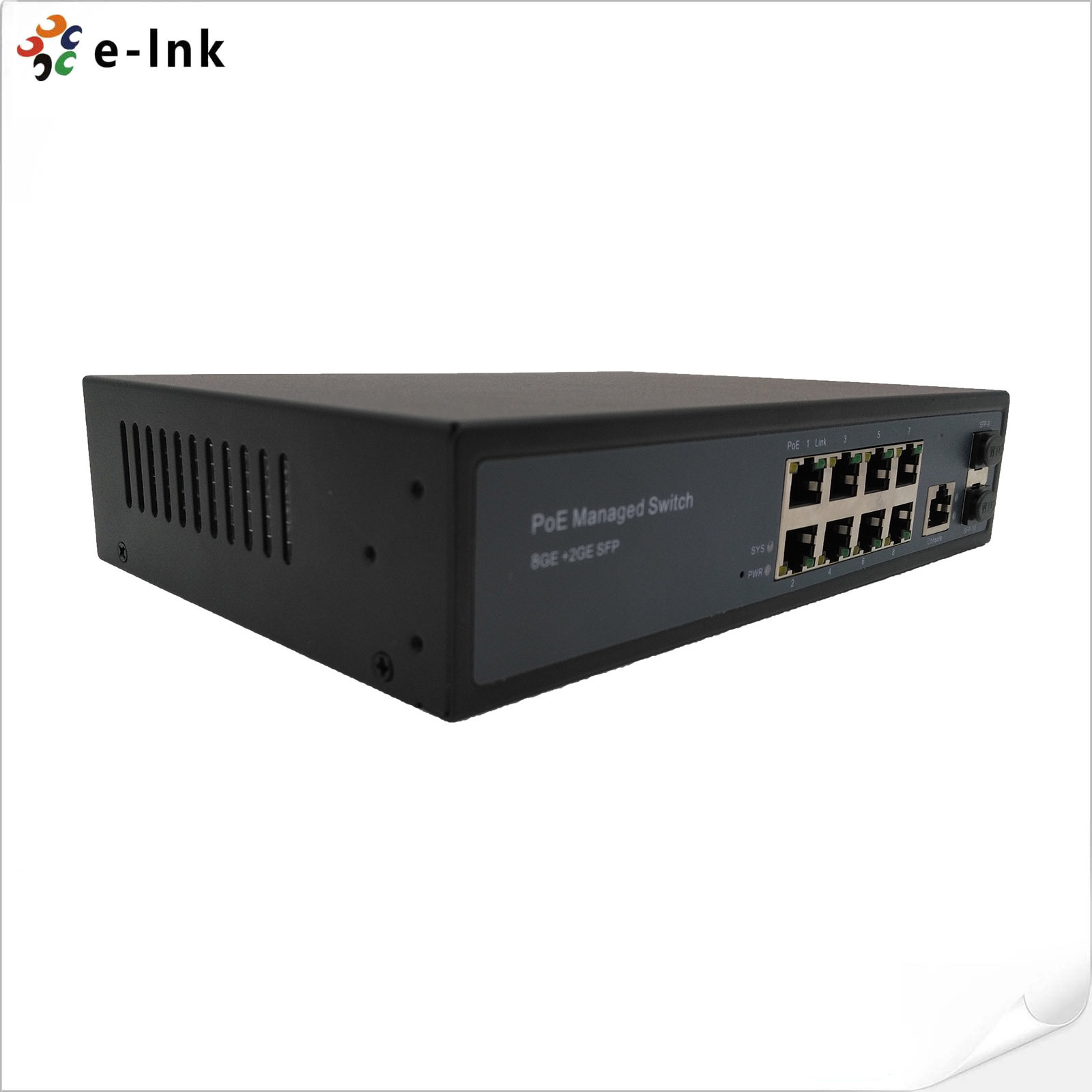 24V Passive POE Switch 8 Port 10/100/1000BASE-T To 2 Port 1000BASE SFP Auto-sensing IEEE 802.3af/at POE/POE+