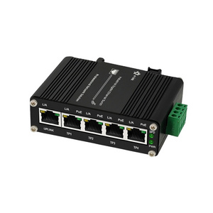 Mini Industrial 4 Port 10 100 1000BASE T 802.3at PoE + 1 Port 10 100 1000T Ethernet Switch