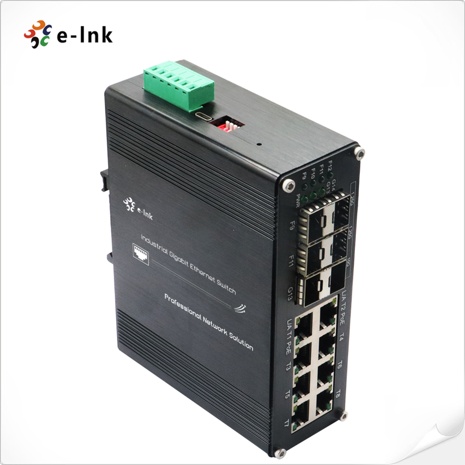 Industrial Ethernet Switch Gigabit 8 port 10 100 1000T 802.3at + 4-port 1G SFP + 2-Port 10G SFP+ Managed PoE Switch