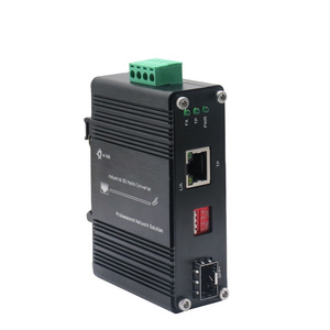 10G Fiber Ethernet Media Converter 10G/5G/2.5G/1G/100M Copper to 10GBASE-X SFP Din Rail industrial media converter