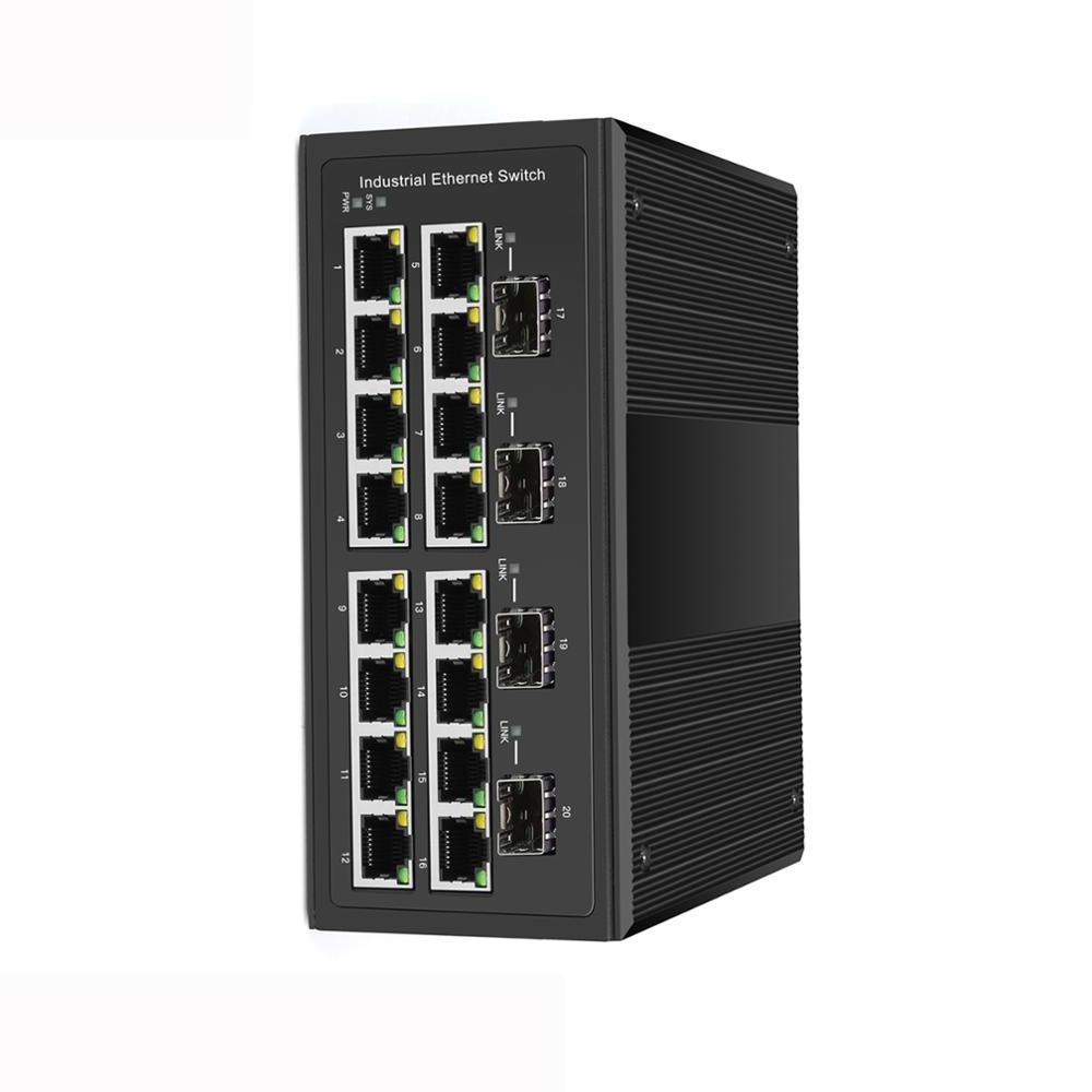 Industrial 16 port Managed Gigabit POE Switch with 4 Port 100/1000X SFP