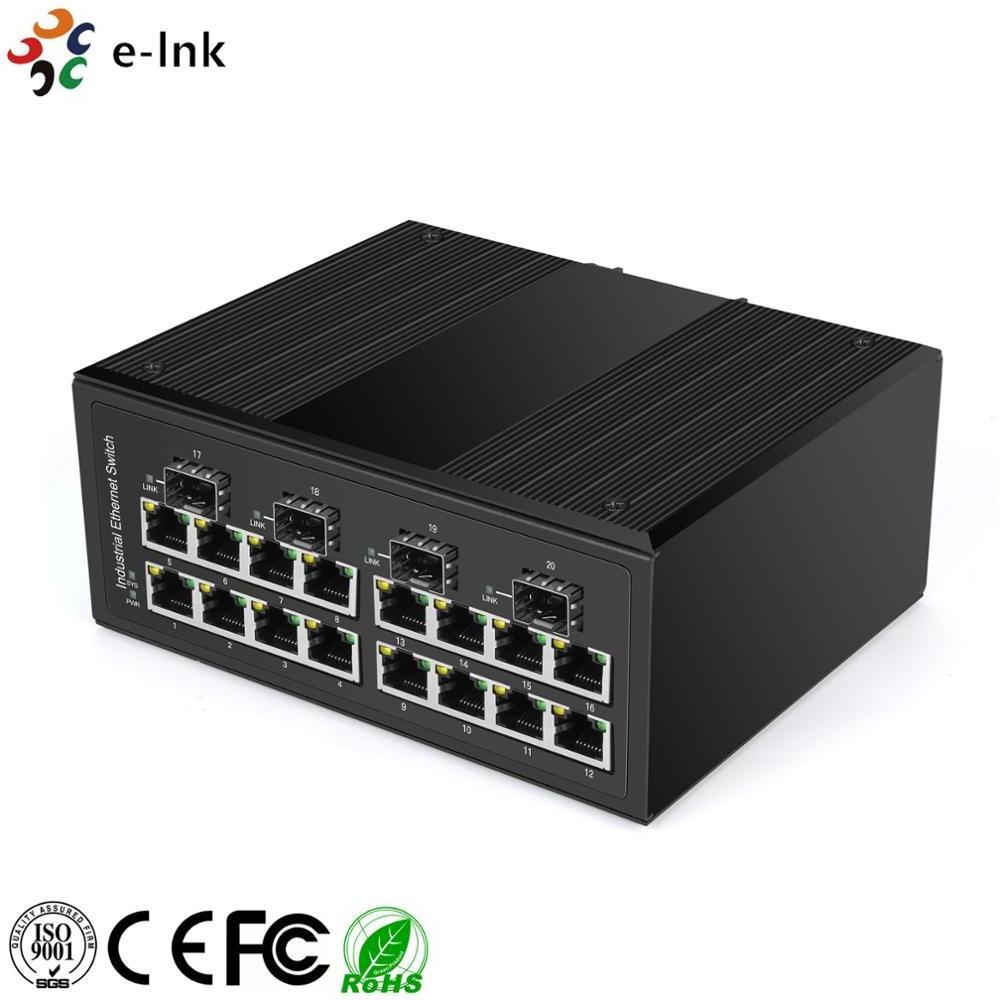 Industrial 16 port Managed Gigabit POE Switch with 4 Port 100/1000X SFP