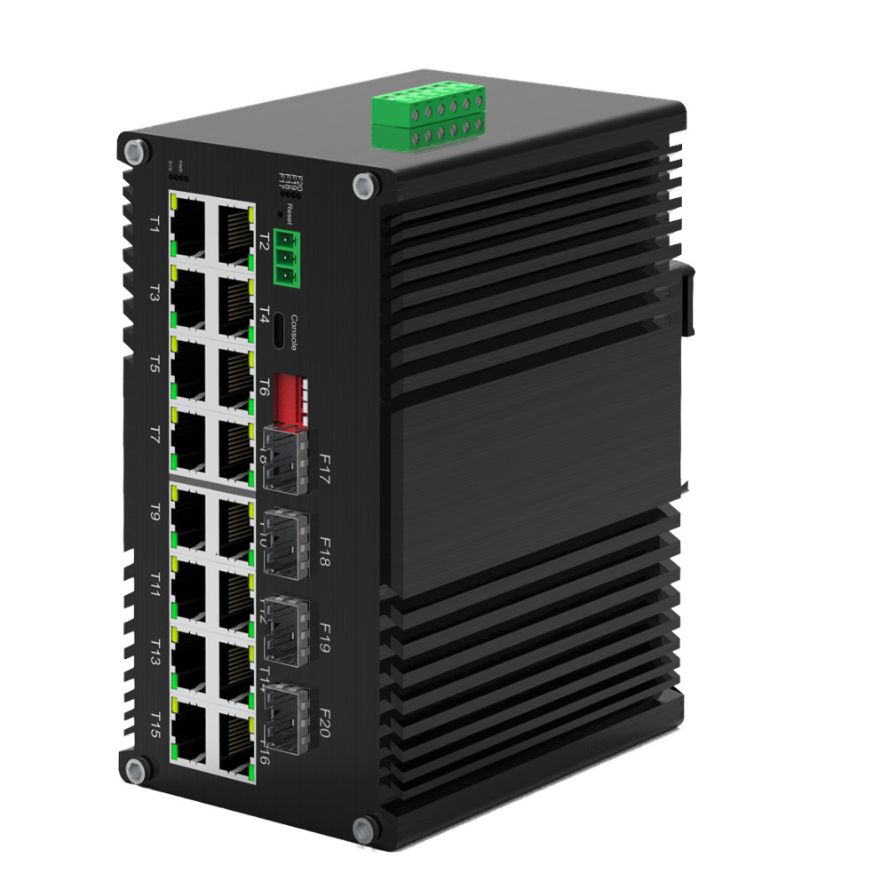 Industrial L2+ 16-Port 10/100/1000T 802.3at PoE + 4-Port 1000X SFP Managed Ethernet Switch