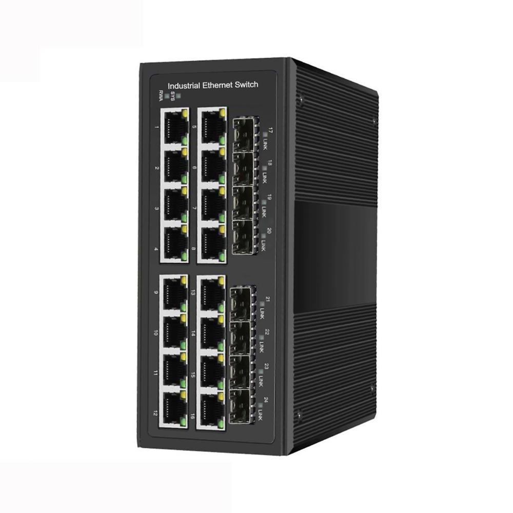 Industrial 16 port Managed Gigabit Ethernet Switch with 8 Port 100/1000BASE-X SFP