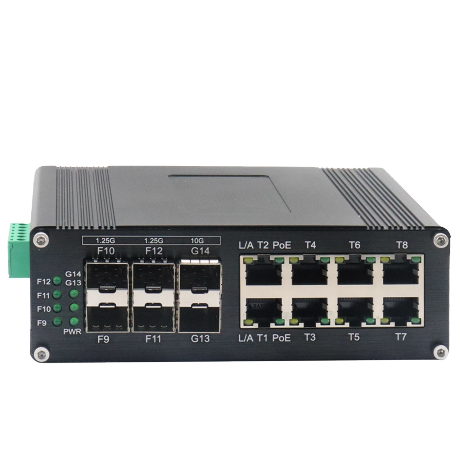 Industrial Ethernet Switch Gigabit 8 port 10 100 1000T 802.3at + 4-port 1G SFP + 2-Port 10G SFP+ Managed PoE Switch