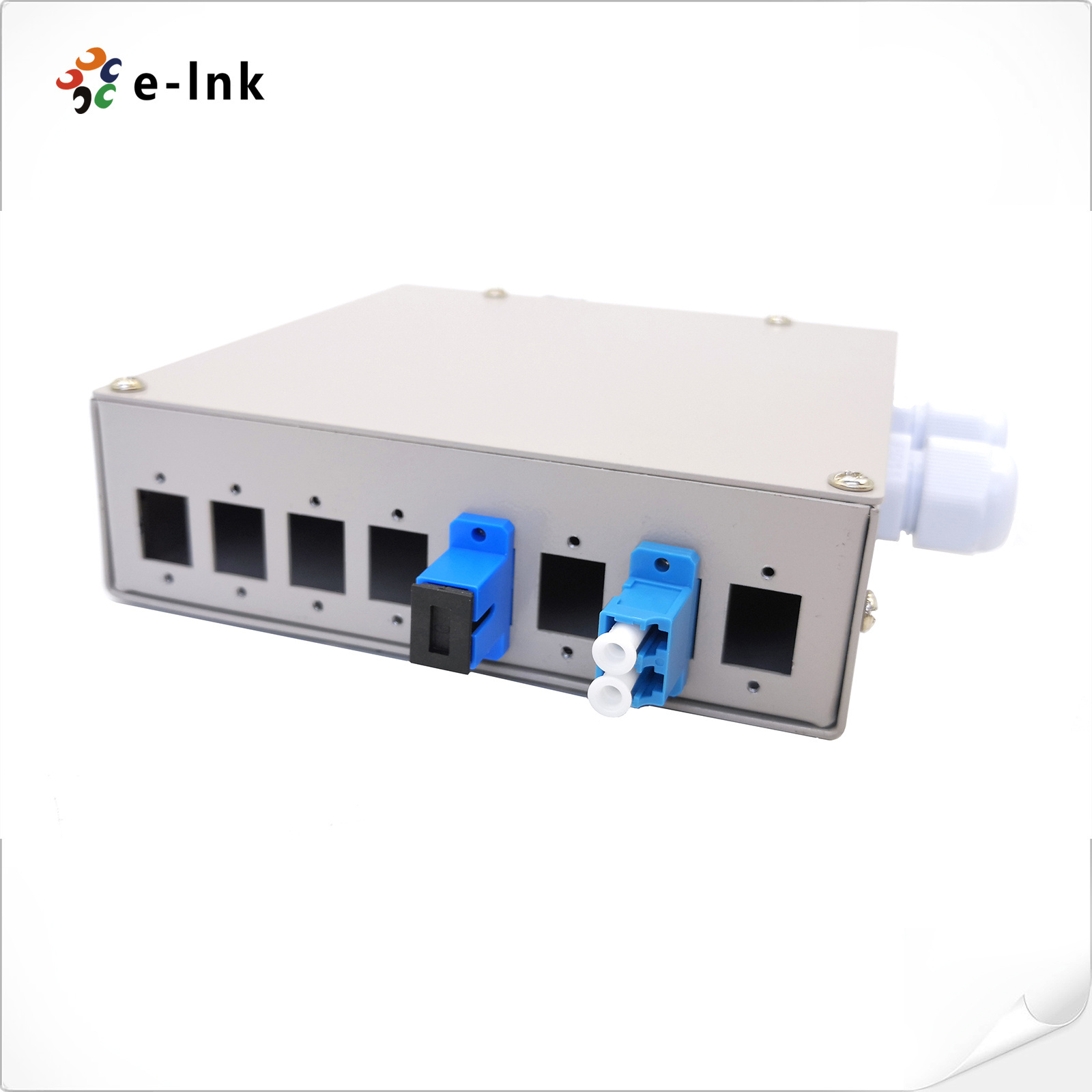 8 Ports DIN-Rail Fiber Splice Box  for 8-Port SC Simplex Adapters