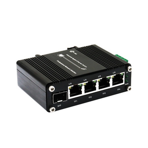 Mini Industrial 4-Port 10/100/1000T 802.3at PoE + 1-Port 100/1000X SFP Outdoor Din rail PoE Switch 4 port Unmanaged