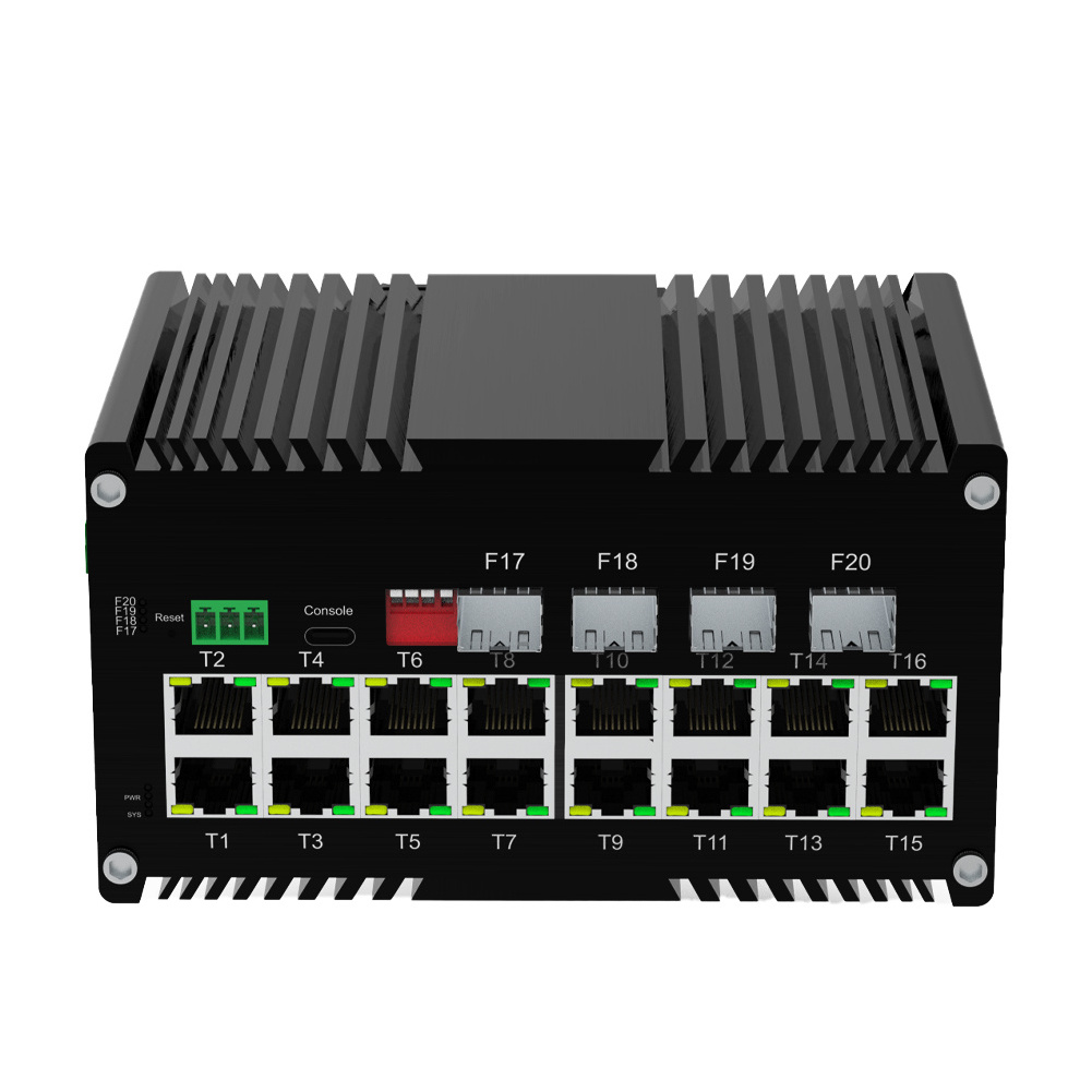 Industrial L2+ 16-Port 10/100/1000T 802.3at PoE + 4-Port 1000X SFP Managed Ethernet Switch