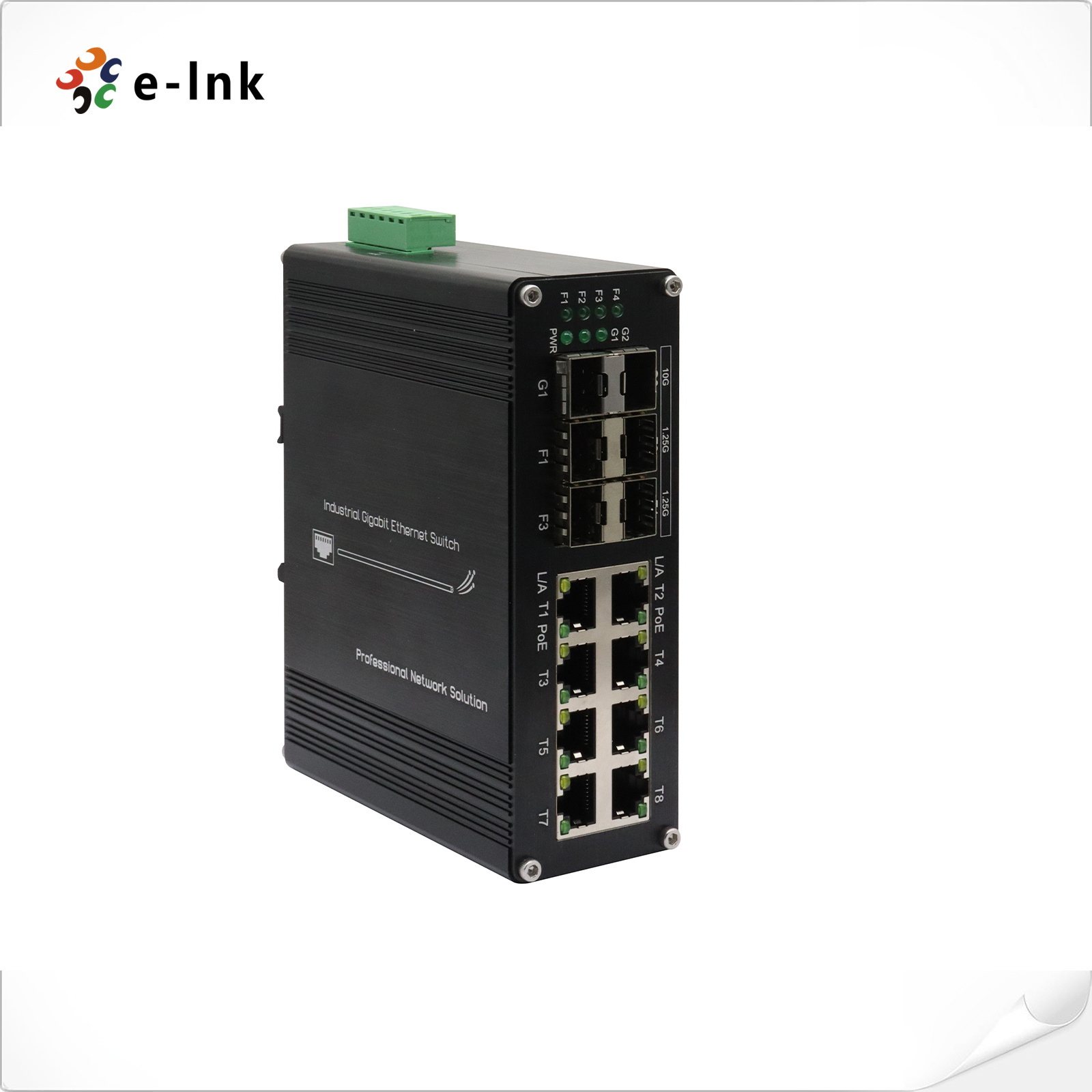 8 x 10 100 1000M RJ45 + 4 x 1.25G SFP + 2 x 10G SFP+ Ports Industrial Fiber Optic Network Ethernet Switch