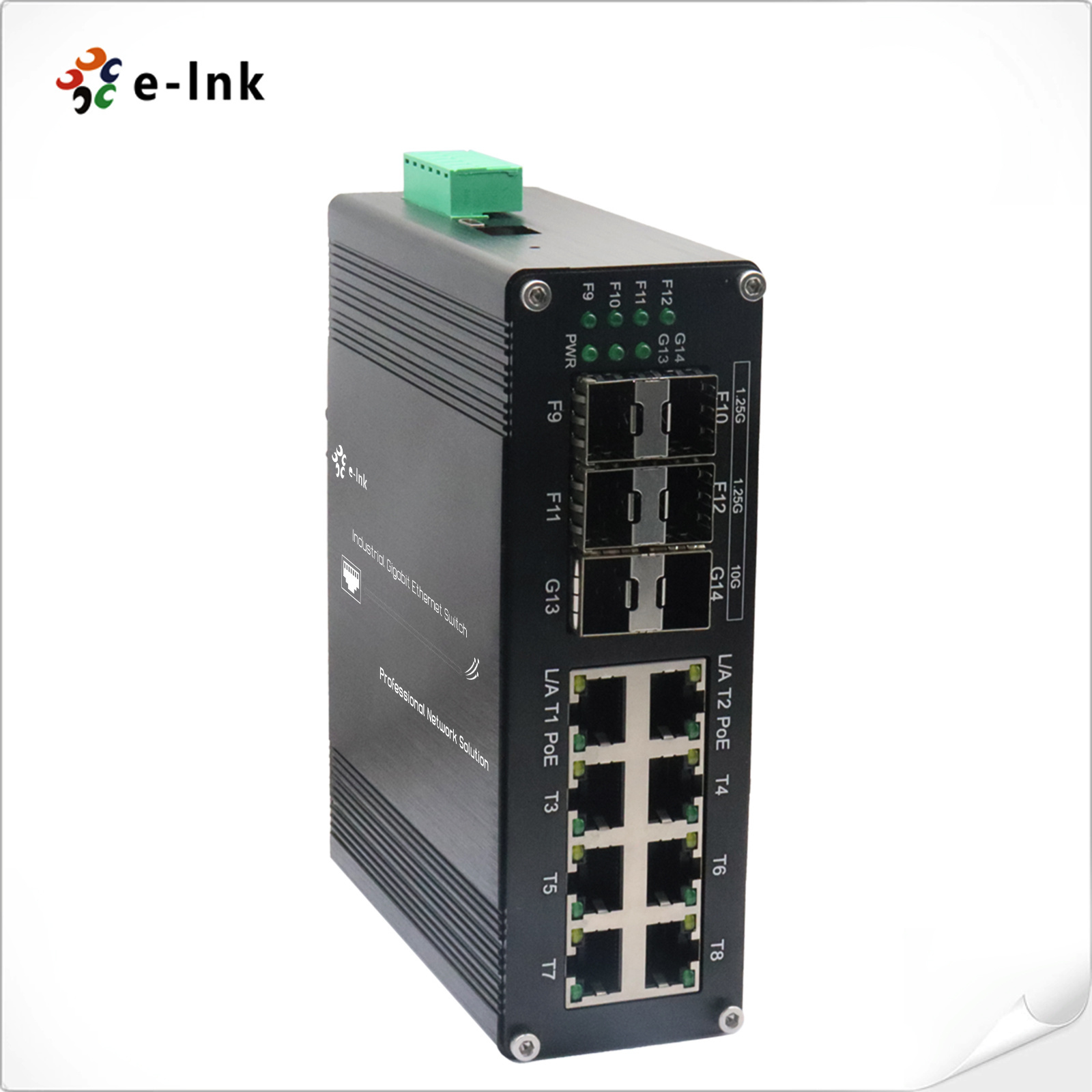 Industrial Ethernet Switch Gigabit 8 port 10 100 1000T 802.3at + 4-port 1G SFP + 2-Port 10G SFP+ Managed PoE Switch