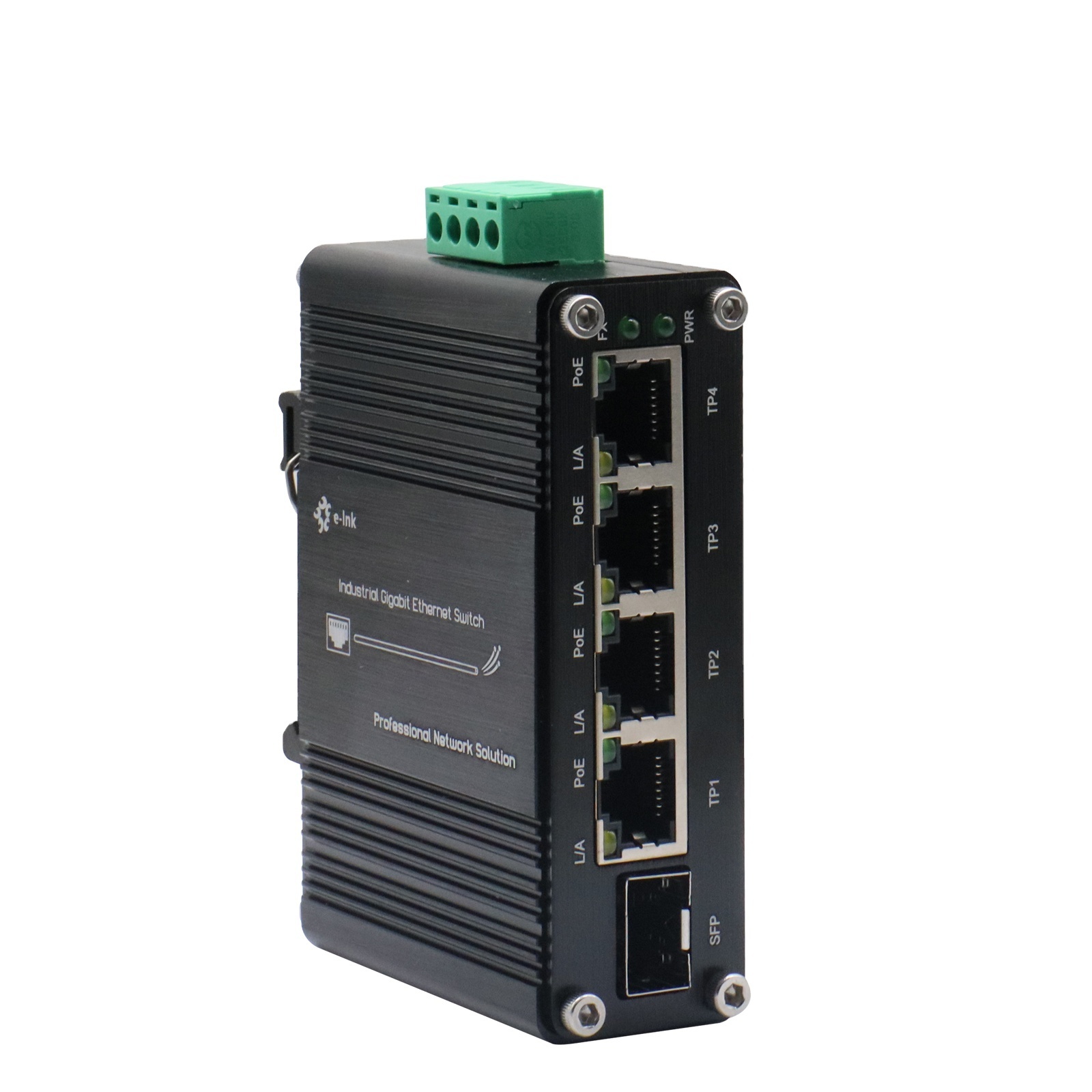 Outdoor Din Rail PoE Switch 4 port 10/100/1000T 802.3at To 1 Port 100/1000X SFP mini 5 ports industrial poe ethernet switch