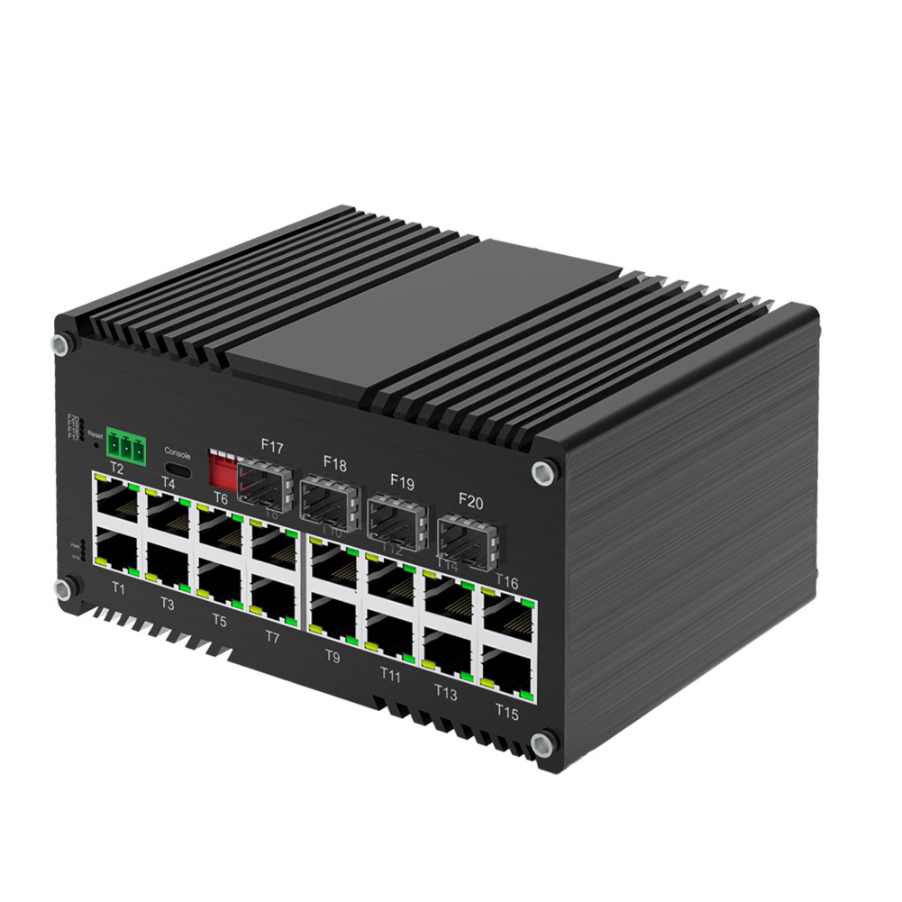 Industrial L2+ 16-Port 10/100/1000T 802.3at PoE + 4-Port 1000X SFP Managed Ethernet Switch