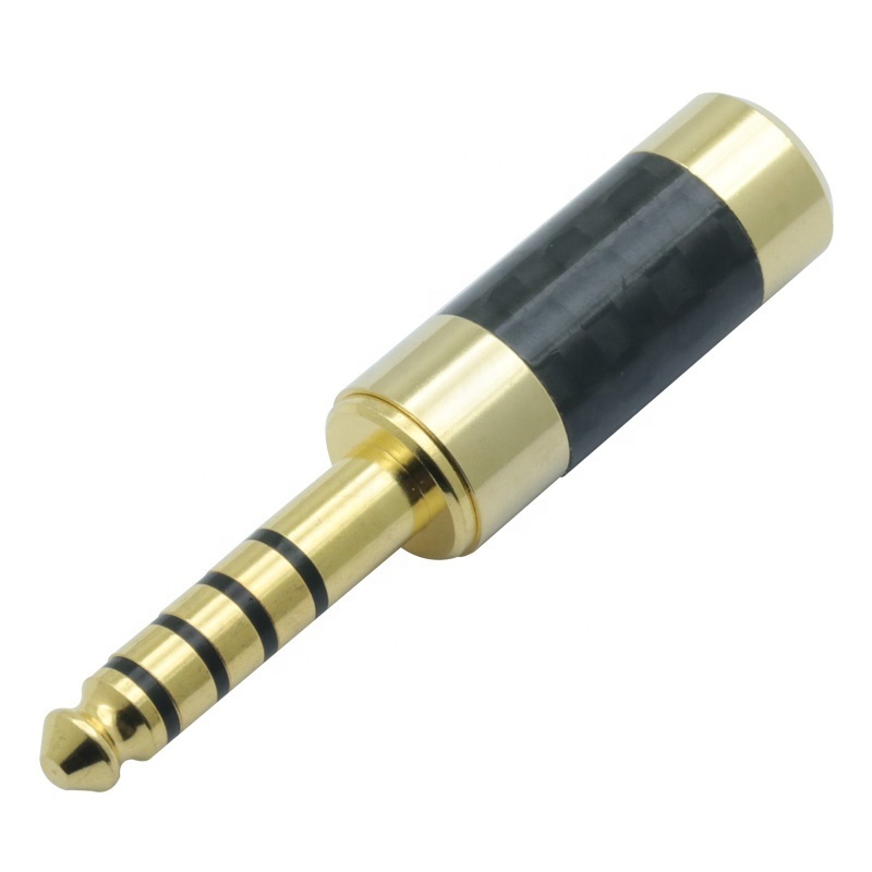 Jack 4.4mm 5 Poles Male Plug Carbon Fiber 4.4 MM 5 Poles Stereo Plug Soldering Headphone Wire Connector for 6MM Cable