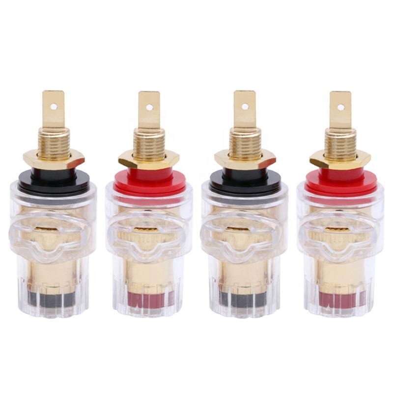 HIFI Audio Speaker Crystal Binding Post M8*0.75 Binding Post Terminals Brass Gold-Plated Imported High Current Terminal Plug