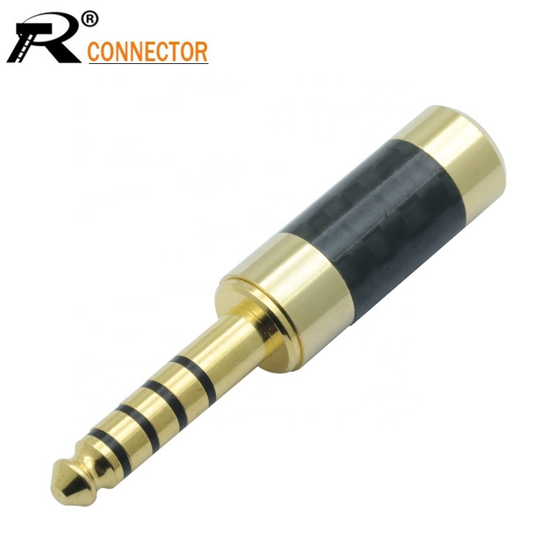 Jack 4.4mm 5 Poles Male Plug Carbon Fiber 4.4 MM 5 Poles Stereo Plug Soldering Headphone Wire Connector for 6MM Cable