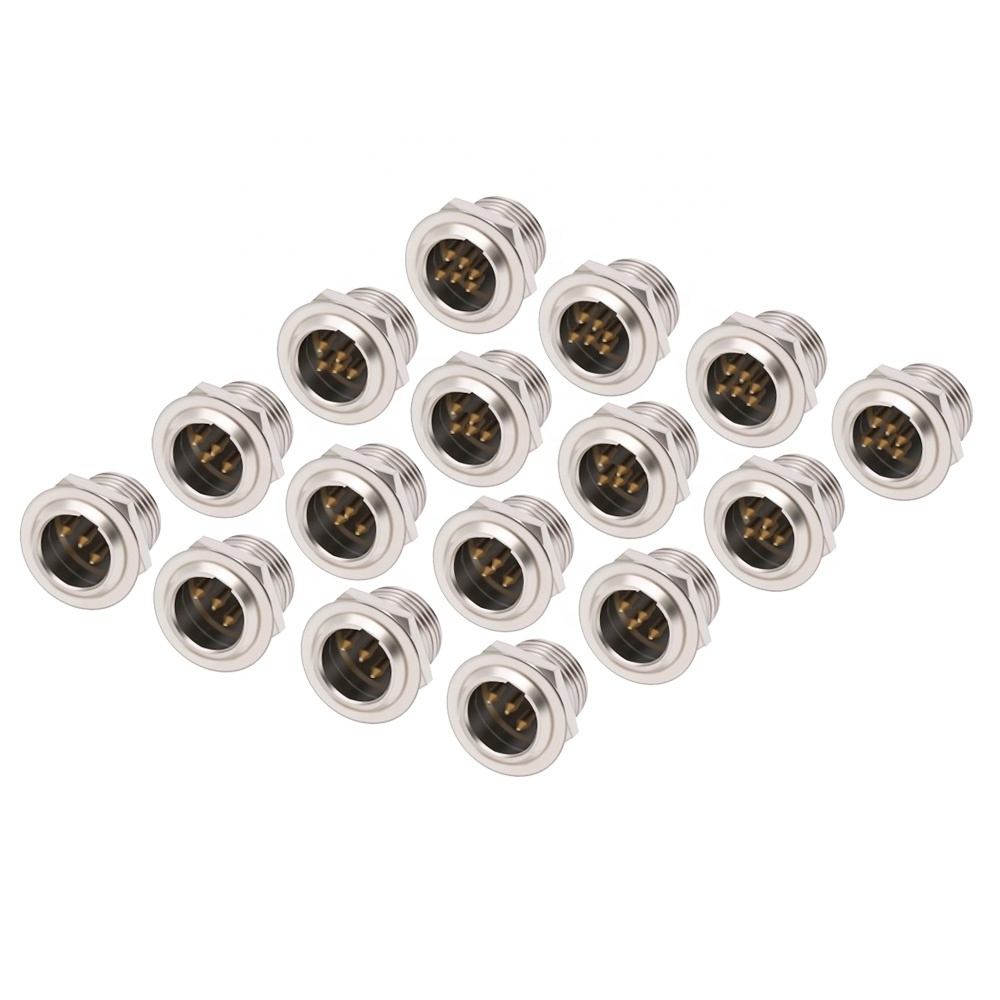 10pcs Mini XLR panel connector 3 4 5 6 7 Pin Male Plug Chassis Socket Small XLR Audio Microphone MIC Connector