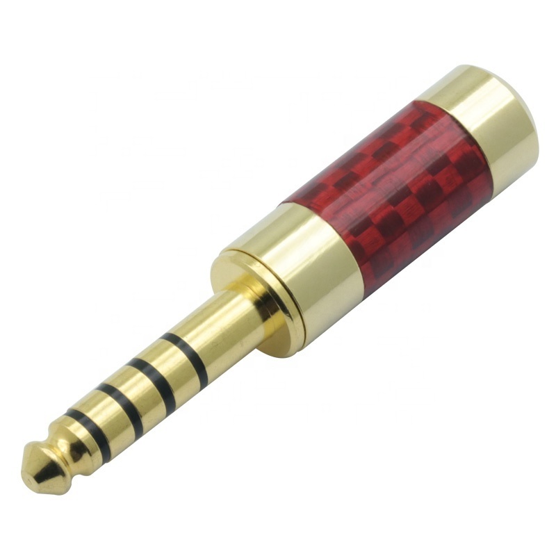 Jack 4.4mm 5 Poles Male Plug Carbon Fiber 4.4 MM 5 Poles Stereo Plug Soldering Headphone Wire Connector for 6MM Cable