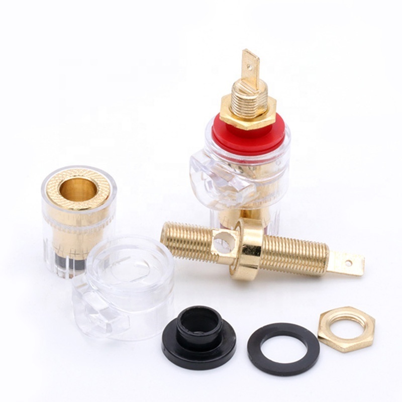 HIFI Audio Speaker Crystal Binding Post M8*0.75 Binding Post Terminals Brass Gold-Plated Imported High Current Terminal Plug