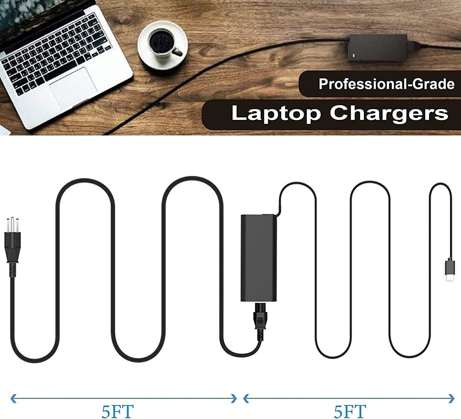 130W Laptop Charger USB C Slim AC Power Adapter for Dell Xps 17,Precision 5550,T4V18 Power Supply Cord 19.5V 6.67A