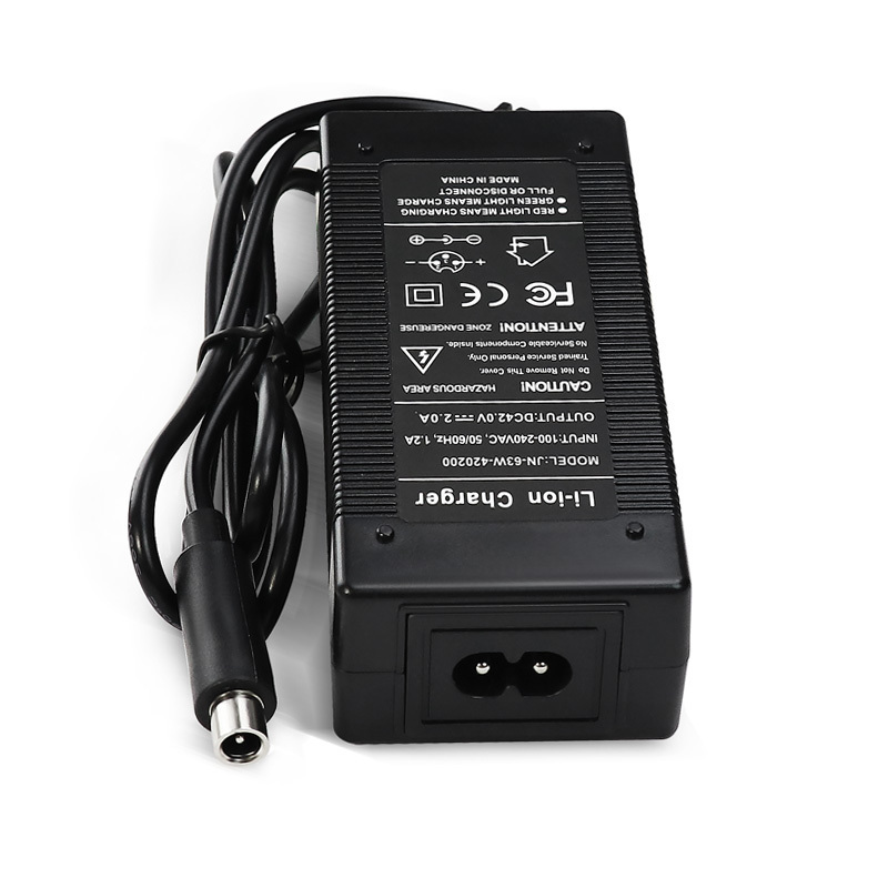 42V 2A Charger, Power Adapter for 36V Electric Bike Lithium Battery Charger, for 36V li-on Battery Pack, Diameter 5.5mm, 2.1mm