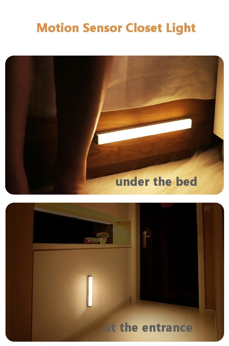 LED Night Light USB Rechargeable Motion Sensor Light Perfect for Cabinet ,Staircase, Hallway, Bathroom