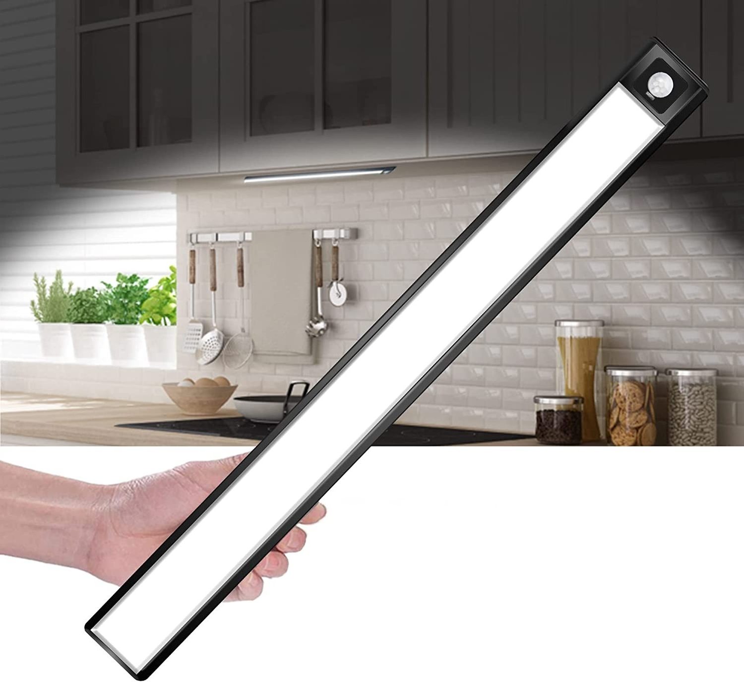 LED Closet Light Rechargeable Under Cabinet Light Dimmable Wireless Stick-on Anywhere Night Light Bar for Kitchen Wardrobe