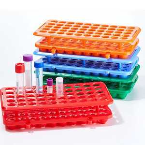 Lab Multi function PP Centrifuge tube rack 50holes*18mm Plastic test tube rack Silicone circlip