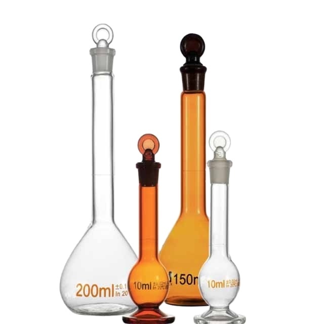 Lab Glass volumetric flask transparent Amber brown with base constant volume flask 1/2/5/10/20/25/50/100/150/200/250/500/1000ml