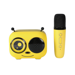 Karaoke one speaker home KTV TV singing microphone wireless Bluetooth speaker small bee gift customization