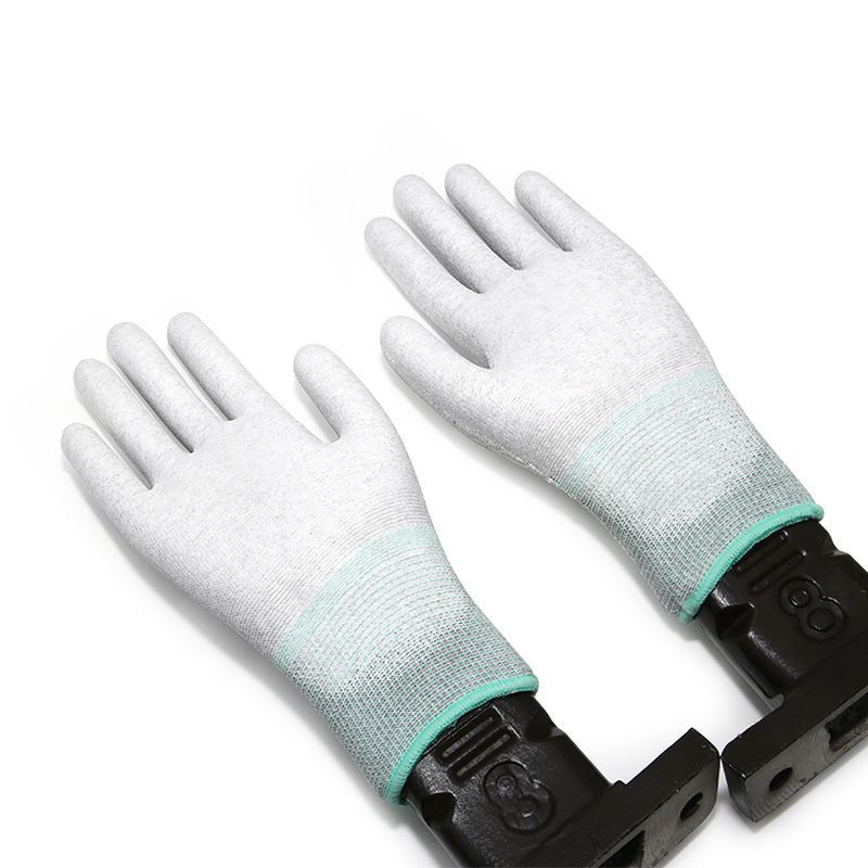 Hot Sell 13 Gauge Seamless Assembly Antistatic Carbon Fiber Pu Top Fit Anti-static Cleanroom Working Gloves