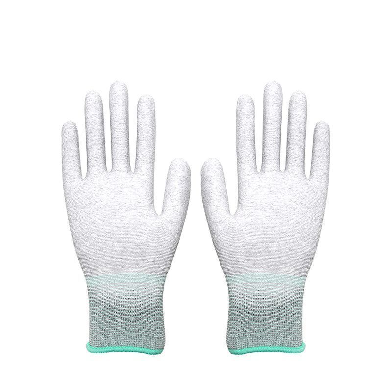 Hot Sell 13 Gauge Seamless Assembly Antistatic Carbon Fiber Pu Top Fit Anti-static Cleanroom Working Gloves