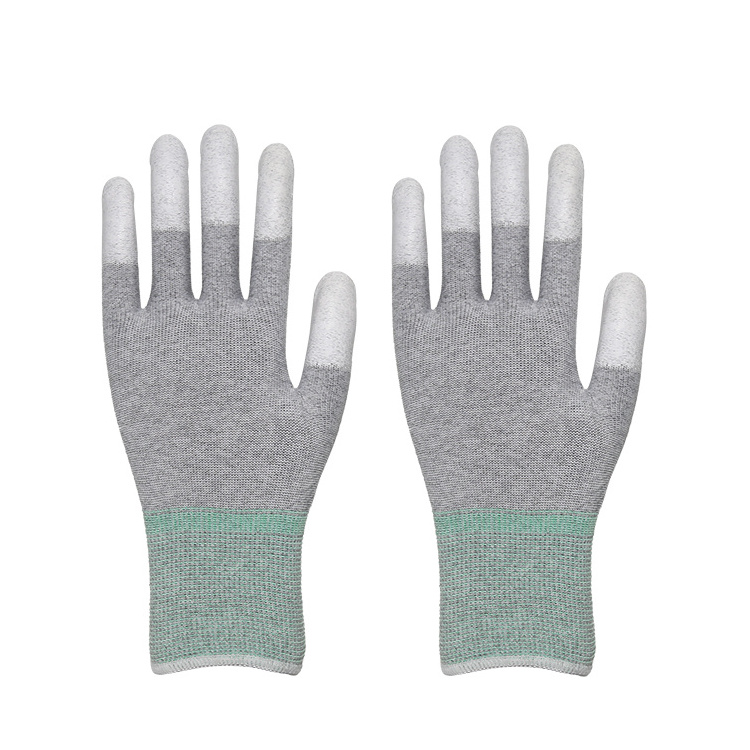 ESD Glove Comfortable Polyester Knitted Inner Top Fit Pu Coated Work Protective Anti Static Carbon Fiber Safety Gloves