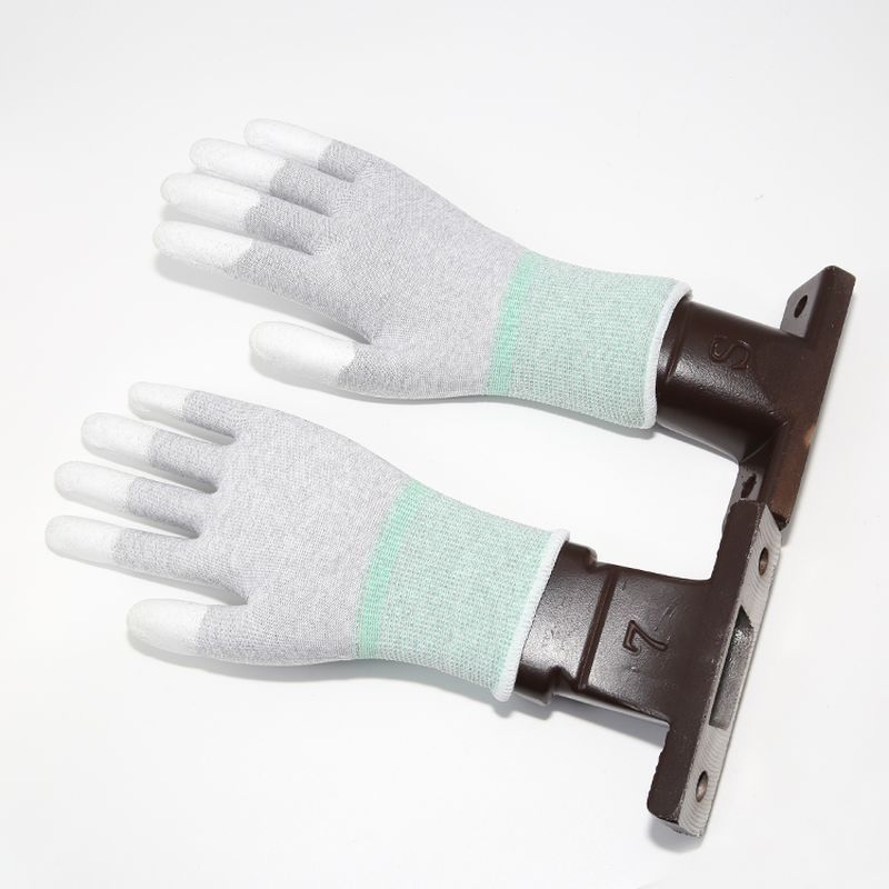 Wholesale Seamless Liner Esd Carbon Fiber Pu Palm Coating Gloves Fit Anti-slip Work Gloves